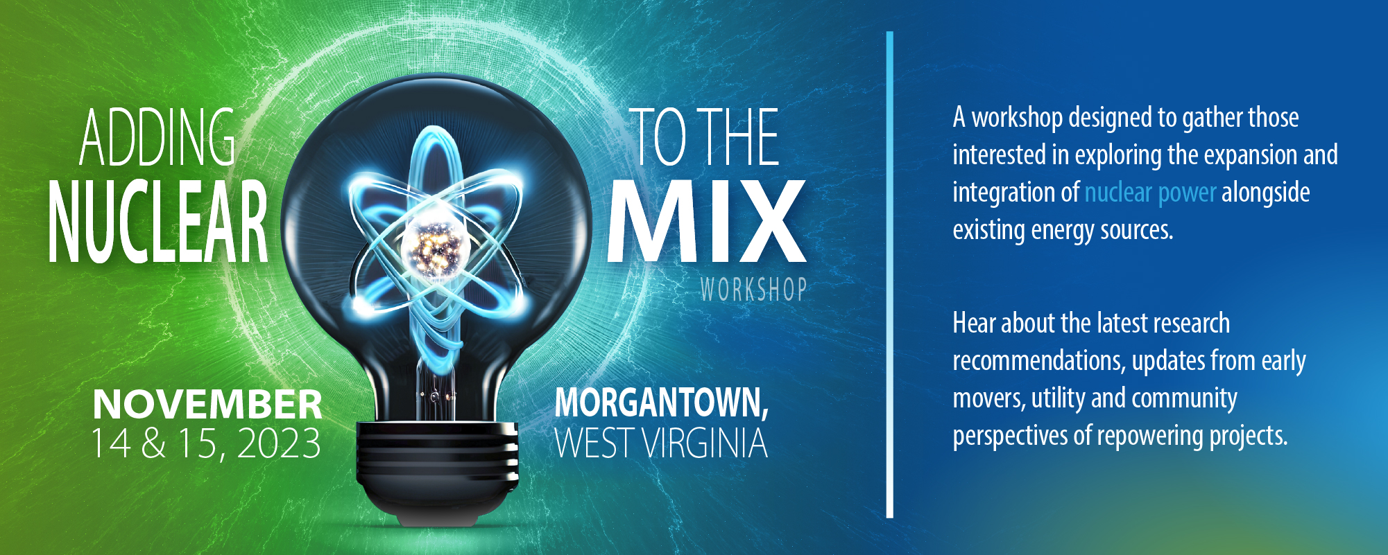 Adding Nuclear to the Mix Workshop Banner.